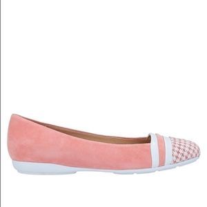 Geox Annytah pink houndstooth pink/white ballet flats goat skin size 9 NWT